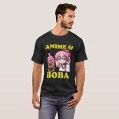 Anime And Boba Tea おもしろいかわいいBoba Teaを飲む Tシャツ (正面フル)