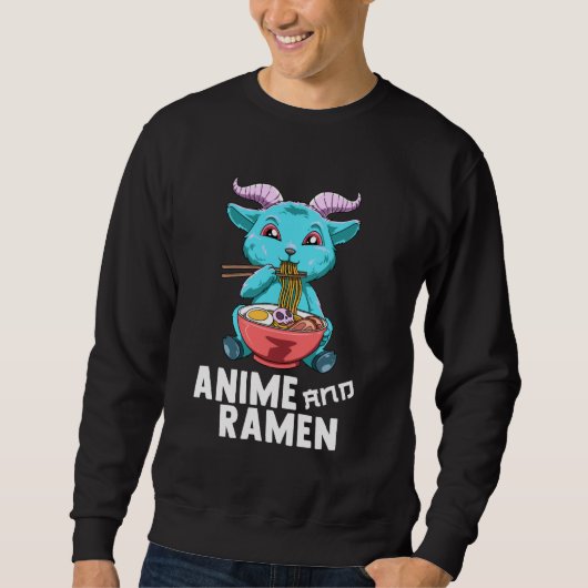 Anime and Ramen Aesthetic Ramen Baphomet スウェットシャツ (正面)