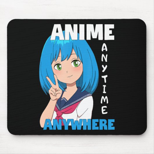 Anime Anytime Anywhere Anime Girl マウスパッド (正面)