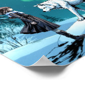 Anime Arctic Wolf Aurora Wall Art ポスター (角)