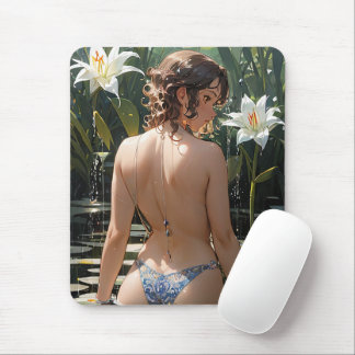 Anime beautiful girl Mouse pad マウスパッド