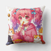Anime Bliss：女の子、ジャガイモ、ペット クッション (裏面)