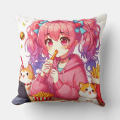 Anime Bliss：女の子、ジャガイモ、ペット クッション (正面)