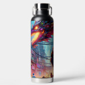 Anime Boy and Dragon in a Dystopian World ウォーターボトル (正面)