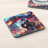 Anime Boy and Dragon in a Dystopian World コースター (左側)