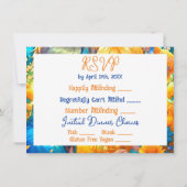 Anime Boy and GirlフローラテーマRSVP 結婚's セーブザデート (裏面)