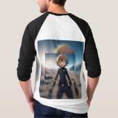 Anime Boy Astronaut on Alien Planet – Sci-Fi Anime Tシャツ (裏面)