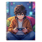 Anime Boy playing Video Game  ノートブック (正面)
