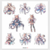 Anime Cat-Eared Girls – Character Portrait Sticker シール (シート)