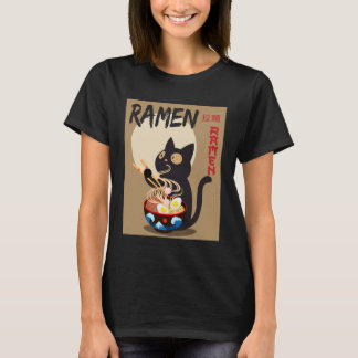 Anime Cat Ramen Instant Noodles Funny Japanese Cat Tシャツ