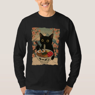 Anime Cat Ramen Japanese Funny Cat Graphic Tees An Tシャツ
