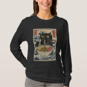 Anime Cat Ramen Japanese Funny Cat Phone Tees Anim Tシャツ (正面)