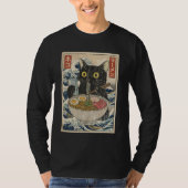 Anime Cat Ramen Japanese Funny Cat Phone Tees Anim Tシャツ (正面)