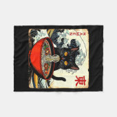 Anime Cat Ramen Japanese Funny Graphic Tees Kawaii フリースブランケット (正面(横))