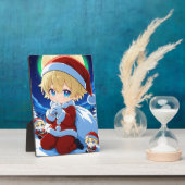 Anime Chibi Santa Boy Christmas Framed Art フォトプラーク (側面)