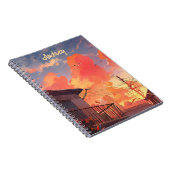 Anime Cityscape Sky Aesthetic - Anime Sunset ノートブック (右側)