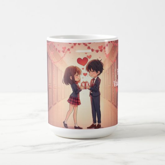 Anime Couple Valentine's Day Mug コーヒーマグカップ (中央)