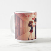 Anime Couple Valentine's Day Mug コーヒーマグカップ (正面左)