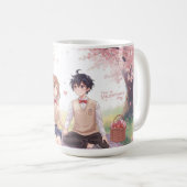 Anime Couple Valentine's Day Mug コーヒーマグカップ (正面右)