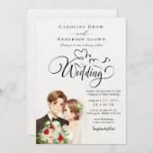 Anime Couple Wedding 招待状 (正面/裏面)