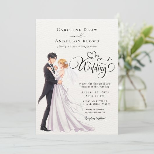Anime Couple Wedding 招待状 (スタンド正面)