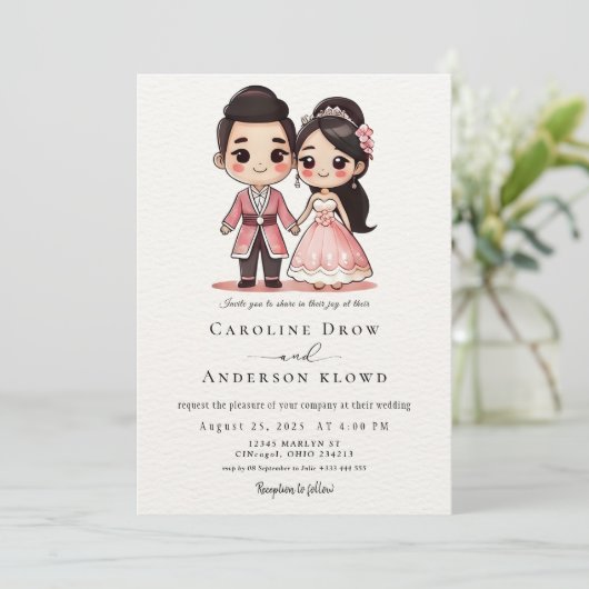 Anime Couple Wedding 招待状 (スタンド正面)