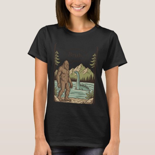 Anime Cryptid Bruh. Retro Sasquatch & Nessie, Otak Tシャツ (正面)