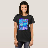 Anime Cute Blue Tiger Tシャツ – Derpyヴィンテージアニメーション (正面フル)