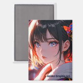 anime cute girl design マグネット (正面/裏面)