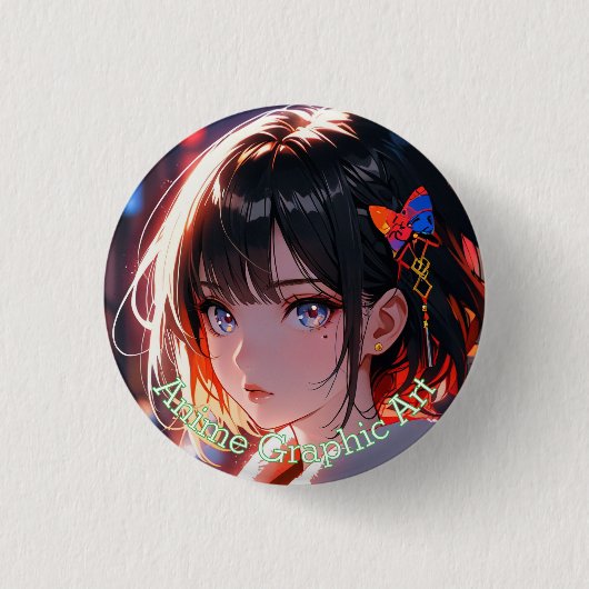 anime cute girl design 缶バッジ (正面)