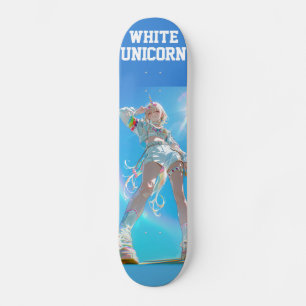 Anime Cyberpunk White Unicorn スケートボード