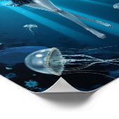 Anime Deep Ocean Glow Wall Art ポスター (角)