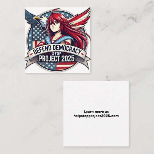 Anime Defect Democracy, ストップ Project 2025 スクエア名刺 (正面/裏面)