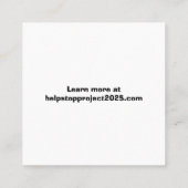 Anime Defect Democracy, ストップ Project 2025 スクエア名刺 (裏面)