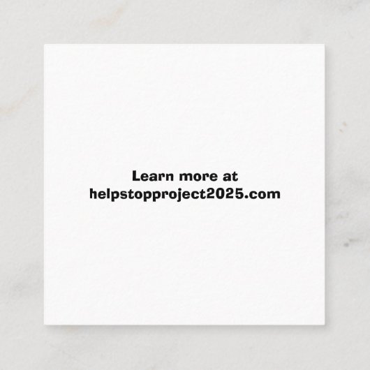 Anime Defect Democracy, ストップ Project 2025 スクエア名刺 (裏面)