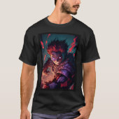 Anime Demon Boy Hero Red Hair Tシャツ (正面)