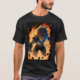 Anime Demon Lord From Hell Enraged In Fire Tシャツ