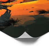 Anime Desert Sunset Wanderer Wall Art ポスター (角)