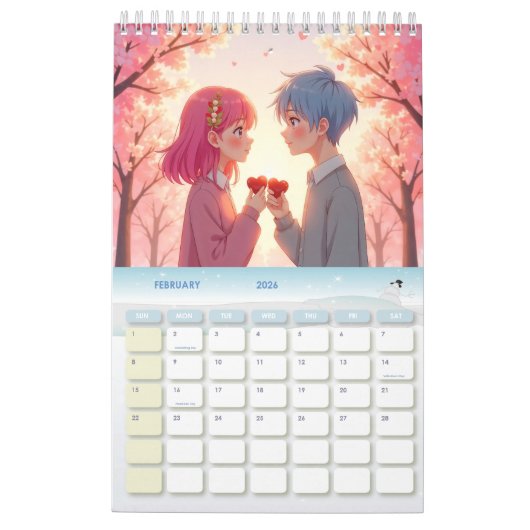 Anime Dreams 2026 - Calendar カレンダー (2月 2026)