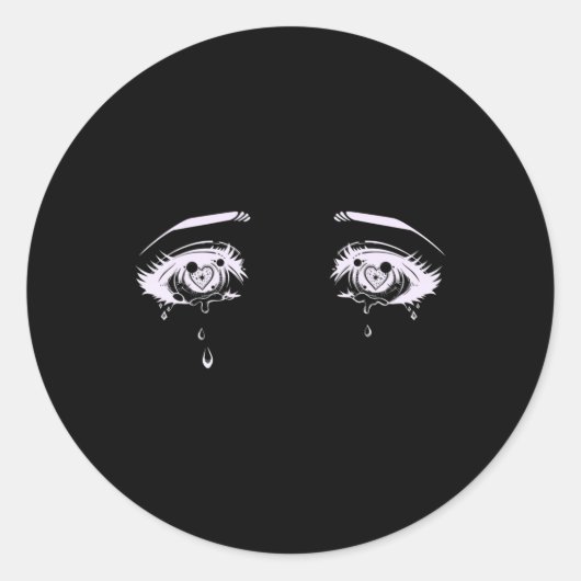 Anime Eyes Pastel Goth Aesthetic Tee ラウンドシール (正面)