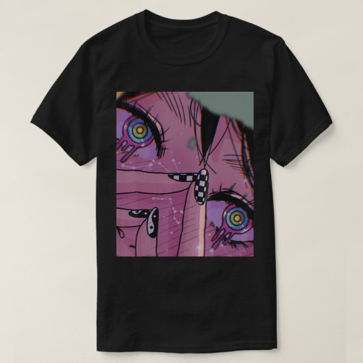 Anime Eyes Pastel Kawaii Girl Aesthetic Japanese O Tシャツ (デザイン正面)