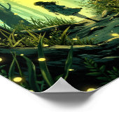 Anime Firefly Forest Evening Wall Art ポスター (角)