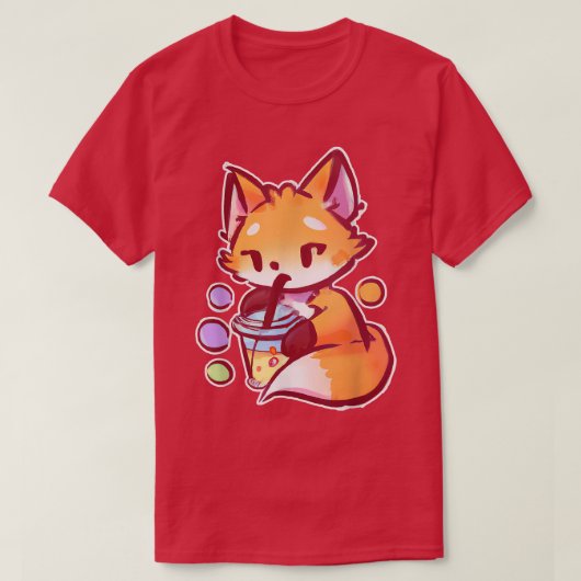 Anime Fo Drinking Bubble Tea Kawaii40  Tシャツ (デザイン正面)