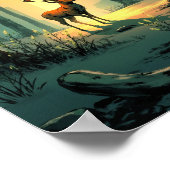 Anime Forest Deer Spirit Wall Art ポスター (角)