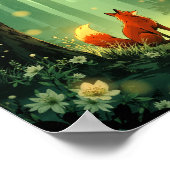 Anime Fox Spirit Forest Wall Art ポスター (角)