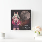 Anime, full moon, Nebula  スクエア壁時計 (ホーム)