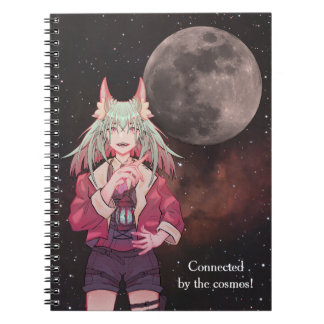 Anime, full moon, Nebula ノートブック