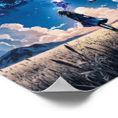 Anime Galaxy Night Field Wall Art ポスター (角)