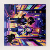 Anime Gaming Coude with Cat | ジグソーパズル (横)