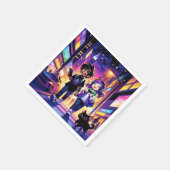 Anime Gaming Coude with Cat | スタンダードカクテルナプキン (角)